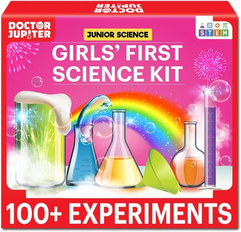 Doctor Jupiter Girls First Science Experiment Kit for Kids Ages 4-8, Birthday Gift Ideas for STEM Learning &