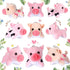 Stuffed Pig, 12 Pieces Assorted Plush Toy Figures for Holiday Party Favors, 3.2 x 3 Inch