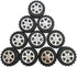 EUDAX 50pcs Plastic Roll 2mm Dia Shaft Toys Wheel & 25Pcs STEM Shaft Round Rod Axles for DIY Toy Models