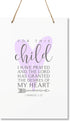 LifeSong Milestones Owl Wall Decor for Kids, Bedroom, Nursery, Baby Boys and Girls Room, Size 8” x 12” (Purple)