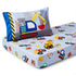 Set Set Everyday Kids Toddler Fitted Sheet and Pillowcase -Under Construction- Soft Breathable Microfiber Toddler Sheet