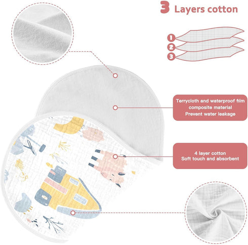 YETTASBIN Farm Animals Muslin Baby Burp Cloth, Super Soft Absorbent Cotton Burp Rag Baby Bibs Feeding Cloth for Newborn