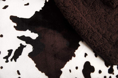 Tadpoles Double Layer Baby Blanket, Sherpa Cowhide Print, 30" x 40", Soft Plush Polyester Microfiber