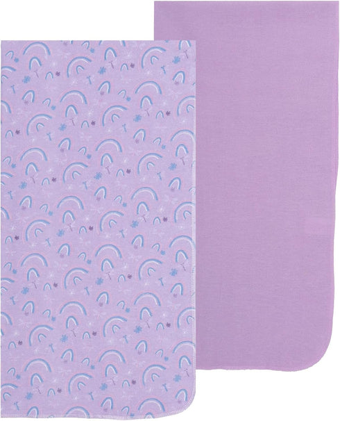 4 Pack Set EVERYDAY KIDS of Soft Receiving Baby Blanket for Girls; Purple Baby Swaddle Blankets with Butterfly