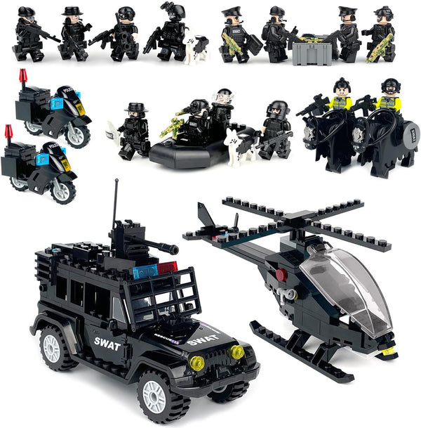 SWAT Set with 12 SWAT Officers, 2 Mounted Police with Horse 1