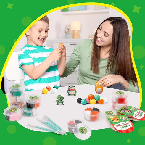 12 8-12, Kasfalci Air Dry Clay Kit for Kids, Animals Modeling Magic Clay, Arts & Crafts for Kids Ages Ultra Light