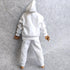 SSbeauty M 1/6 12" Custom Scale Man Oversized Hoodie + Trousers Pant Outfit for Male Action Figure Doll Clothes (White)