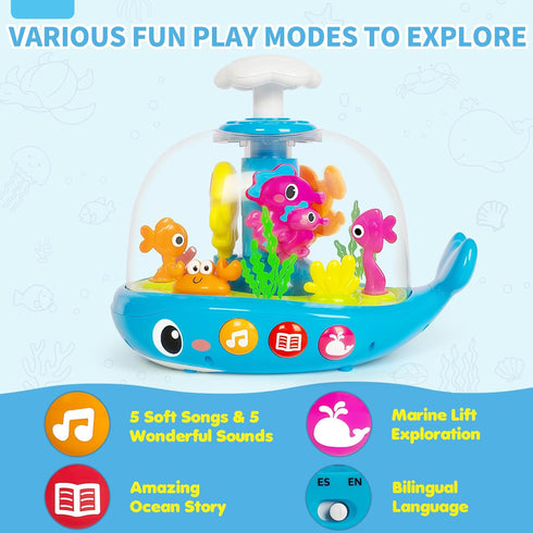 6-12 7 8 9 10 11 Baby Toys Months, Musical Aquarium Infant Toys for Months, Early Learning Educational Toy with Sound