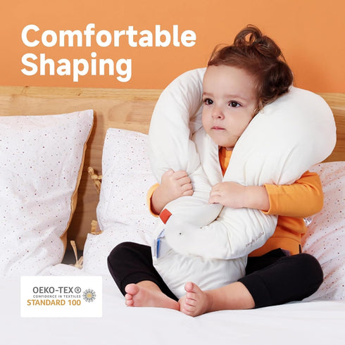 34x27 inches 100% Choc chick Curve Long Toddler Kids Body Pillow for Sleeping, Moon Shape Soft Child Hug Pillow