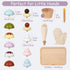 Set, 21 Set 3+ Pillowhale Wooden Cupcake Play Food Pcs Pretend Baking Toys with Interchangeable Toppings & Piping Bag