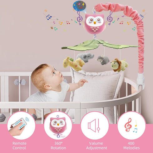 Pack YUNGCHI Baby Crib Mobile with Music and Lights for Boys Musical Mobile Safari Animals for Girl Crib Bassinet Toys