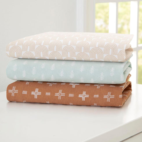 100% 28x52 Inch (Pack 3), Delta Children Fitted Crib Sheets for Girls and Boys - Organic Cotton Crib Sheet for Standard