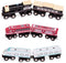 Battat Classic Magnetic Wooden Trains 6 Pieces Wooden Railroad Set Engines &