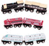 Battat Classic Magnetic Wooden Trains 6 Pieces Wooden Railroad Set Engines &