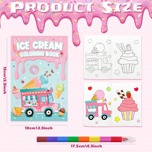 24 2-4-8-12 Cinrobiye Coloring Books for Kids With Stacking Crayons Bulk Mini Coloring Books Bulk for Ages Activity