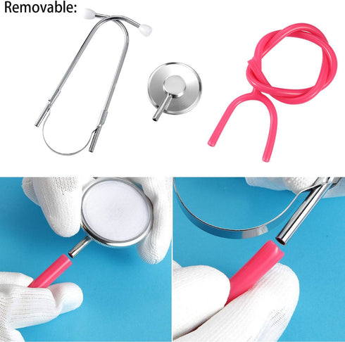 meekoo 2 Pack Kids Stethoscope Toy, Real Working Nursing Cosplay for Kids Role Play Girls Boys