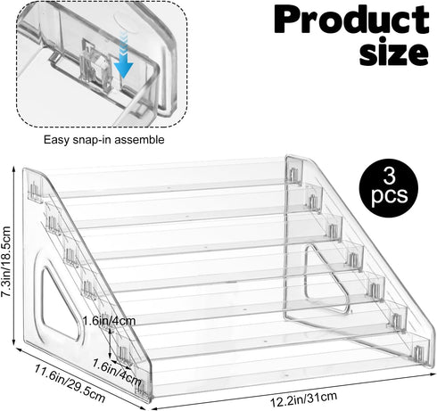 Hlimior 3 Pack 7-Tier 1/64 63 Toy Cars Display Shelf for Hot Wheels Display Case Storage Organizer for Scale Toy