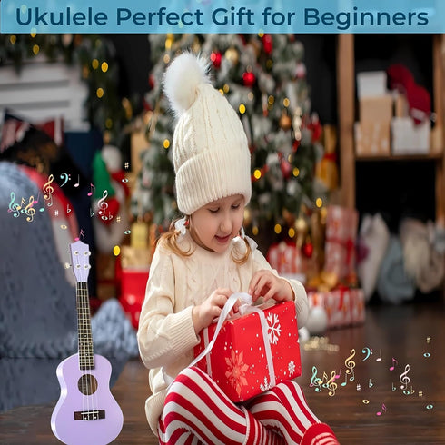 Jakeloo Kids Guitar Acoustic, 21 Inch Carbon Fibre Ukulele for Toddlers, Ideal Musical Toy for 3-9 Year Olds (Purple)