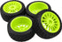 80mm/3.14" Rubber Tires & Plastic Wheel Rims 2.2 Inch 12mm Hex Hub Compatible with 1/10 HPI WR8 Off-Road Rally 1/14