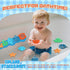 Qurylio 3 4 5 Suction Baby Bath Toys, Mold Free Silcone Shape Sorting & Stacking Bathub Toy, Sensory Toys & Best Gift