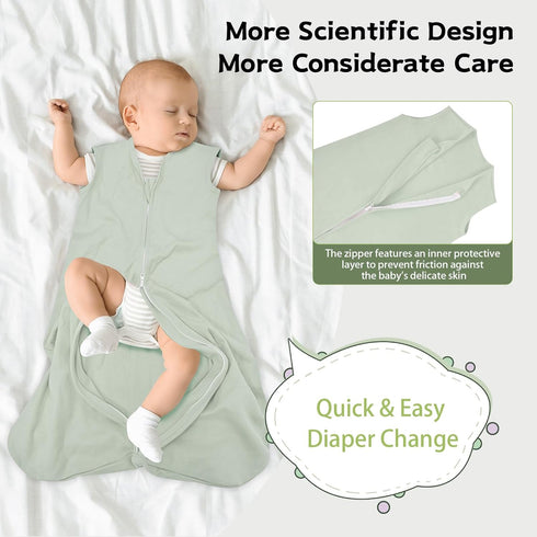 6-12 Months,100% 0.5 3 Pack 2-Way Baby Sleep Sack Cotton TOG Wearable Blanket for Boys and Girls, Zipper Lightweight