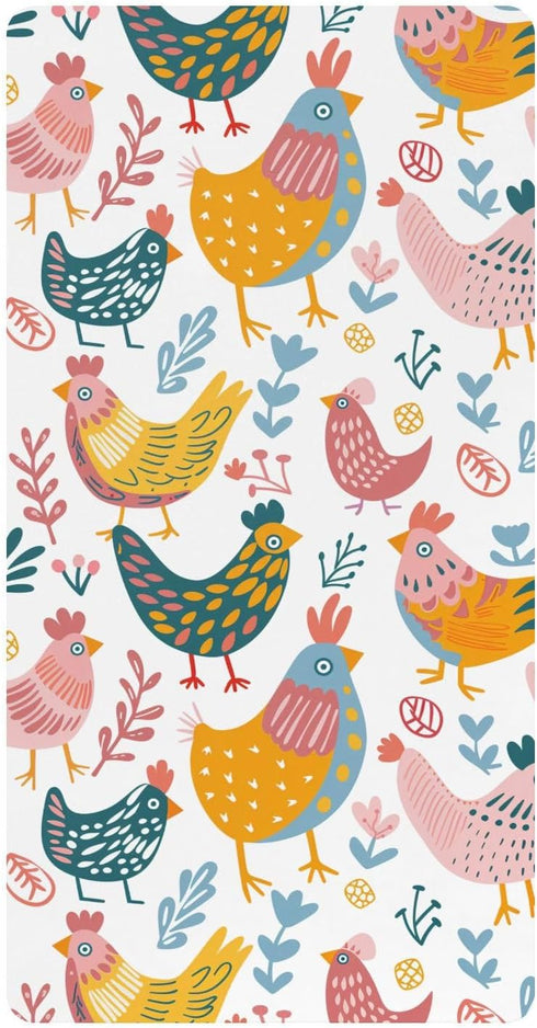 KICPOAY Chick Happy Easter Toddler Bed Crib Sheets Baby Crib Sheets Cover for