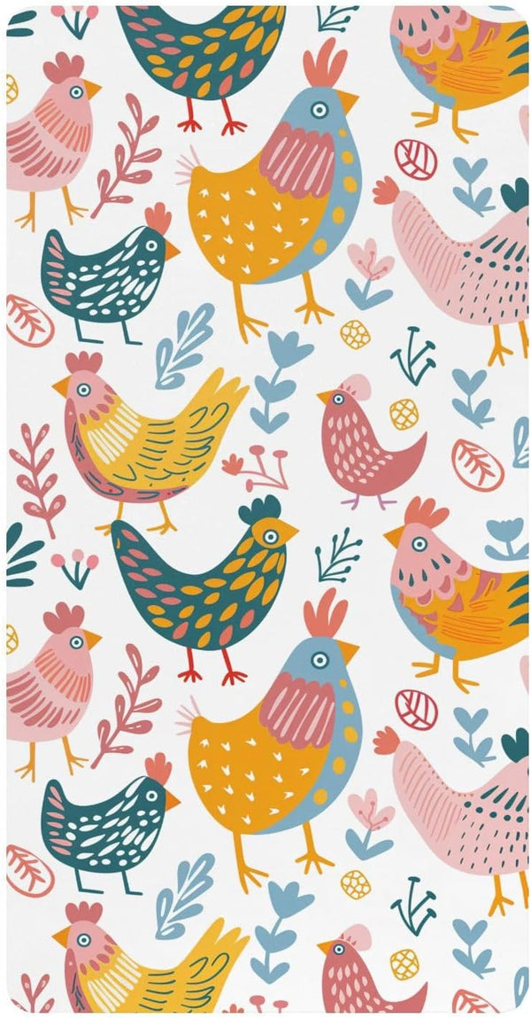 KICPOAY Chick Happy Easter Toddler Bed Crib Sheets Baby Crib Sheets Cover for