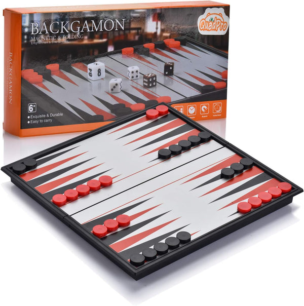 Magnetic Backgammon Board Game Set, Folding Travel Games for Kids and Adults