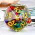 33mm D20 Dice: Handmade Flower Sharp Edge Resin Dice for Dungeons and Dragons Table Games with Gift Case (Flower)