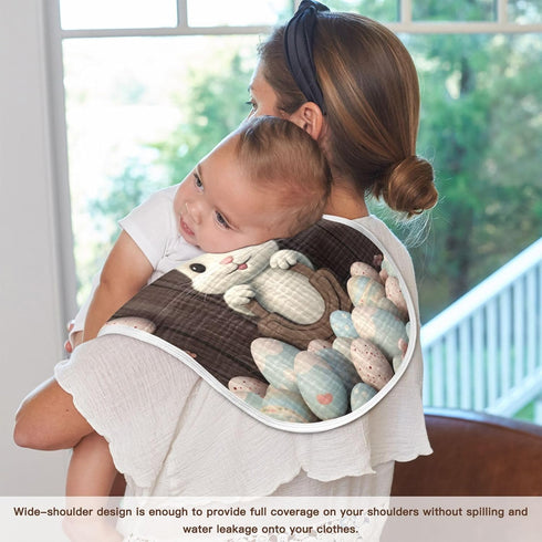 YETTASBIN Easter Bunny Egg Muslin Baby Burp Cloth, Super Soft Absorbent Cotton Burp Rag Baby Bibs Feeding Cloth