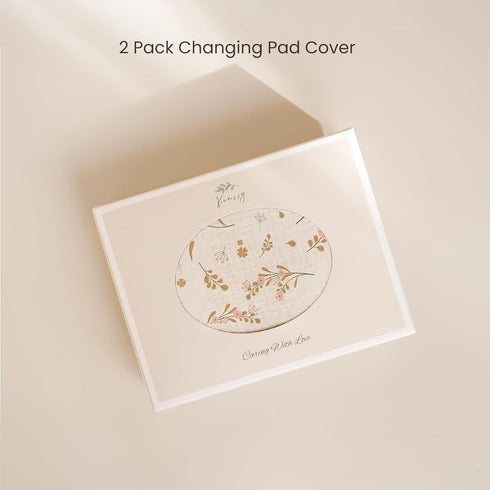 100% 2 Pack Konssy Muslin Changing Pad Cover for Baby Girls Boys, Cotton Fitted Diaper Chang Table Covers, Soft