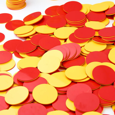 Plastic Two-Color Counter, Red/Yellow 1000 PCS, Counting Manipulatives, Math Counters for Kids, Counting Chips