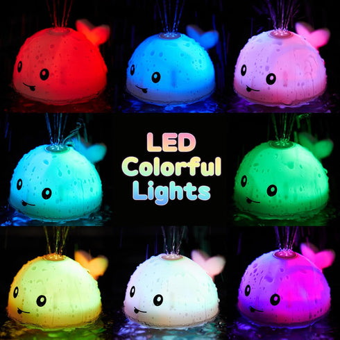 1-3 1 2 3 6-12-18 Gigilli Whale Bath Toy Sprinkler, Light Up Bath Toys for Kids Ages Infant Baby Bath Toys Year Old