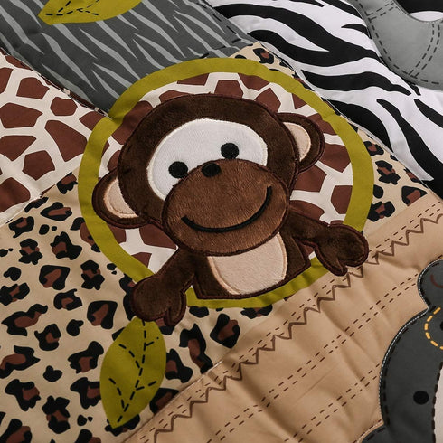 CribMATE 1 Nursery Crib Quilted Comforter PC Baby Girl Baby Boy Crib Quilt/Comforter Baby Gift Idea (Forest Animal