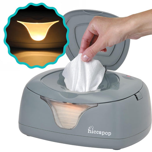 hiccapop Baby Wipe Warmer and Wet Wipes Dispenser, Diaper Wipe Warmer with Changing Light