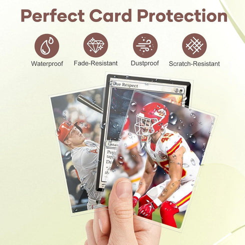 Mlikero 100 Count Card Sleeves, Clear Soft Trading Card Sleeves, Polypropylene (PP), Fit for MTG, TCG, Baseball