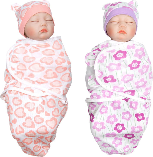 17-22 Inch Reborn Baby Doll Clothes Reborn Doll Clothes Accessories for Baby Doll Clothing (Purple & Pink Blanket )