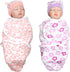 17-22 Inch Reborn Baby Doll Clothes Reborn Doll Clothes Accessories for Baby Doll Clothing (Purple & Pink Blanket )