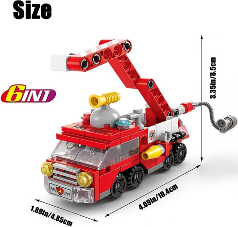 Vilbocr (142 7-in-1 Set, 6-12, City fire Truck Building Block Toy PCS) Fire Truck & Rescue STEM Learning Toys for Kids
