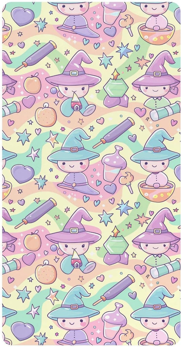 miaozhen Cotton Baby Crib Sheets Soft Comfy Witch Potion Cartoon Toddler Mattress Sheet