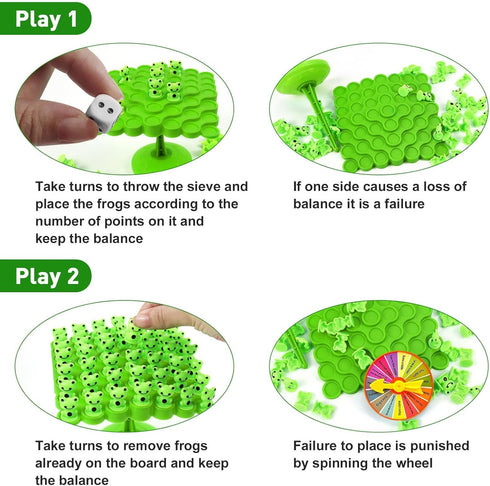 Frog Balance Game, Two-Player Balanced Tree Board Game, Montessori Educational Toys for Boys and Girls