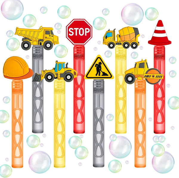 QZCPGP Construction Party Favors,24Pcs Construction Bubble Wands for Kids Birthday Party Supplies,Baby Shower