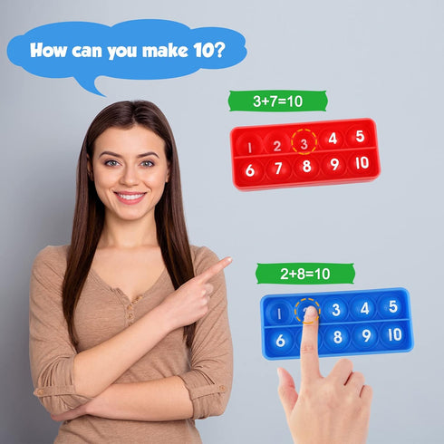 Ten-Frame Counting Toys - Math Manipulative for Elementary, Montessori Educational Toy for Preschool Learning