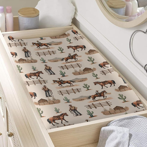 Horse Baby Changing Pad Cover Infant Newborn Diaper Table Change Mat Sheets Cover Changing Table Covers for Boys