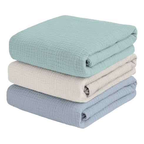 Muslin Swaddle Blankets for Newbron, Receivig Blankets for Boys, Large 47x47 Inch