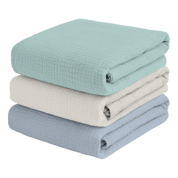 Muslin Swaddle Blankets for Newbron, Receivig Blankets for Boys, Large 47x47 Inch