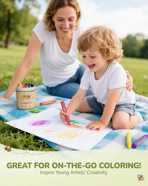 24 13, 24 48 JUPITEARTH Non-Toxic Beeswax Crayons, Jumbo Crayons for Toddlers Silky & Washable, Easy to Hold & Safe