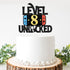 Level 8 Unlocked Game Birthday Cake Topper - Video Game Boy's 8th Birthday Party Supplies - Game On Decoration