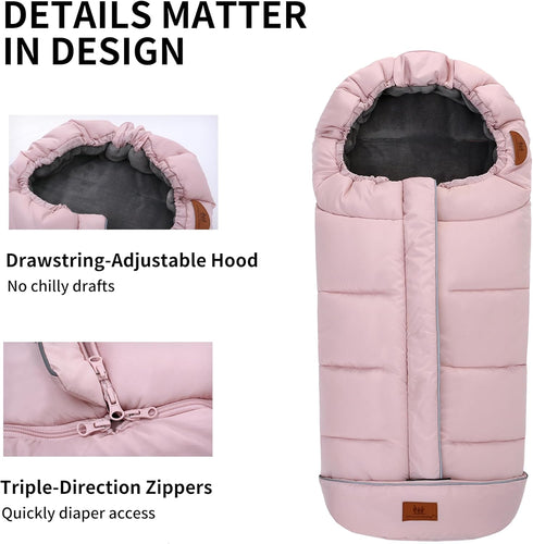 Miracle Baby Bunting Bag for Stroller, Warm Fleece Footmuff with Zippers, Convertible Infant Toddler Sleeping Bag