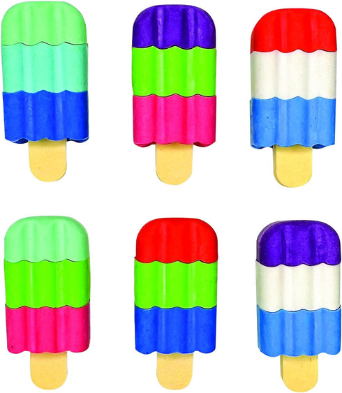 Raymond Geddes Scented 3D Ice Cream Bar Erasers, 48 per Bag, Mix and Match 3D Erasers for Kids, School Party Favors.